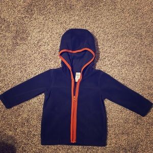 Navy zip up, with orange detail!